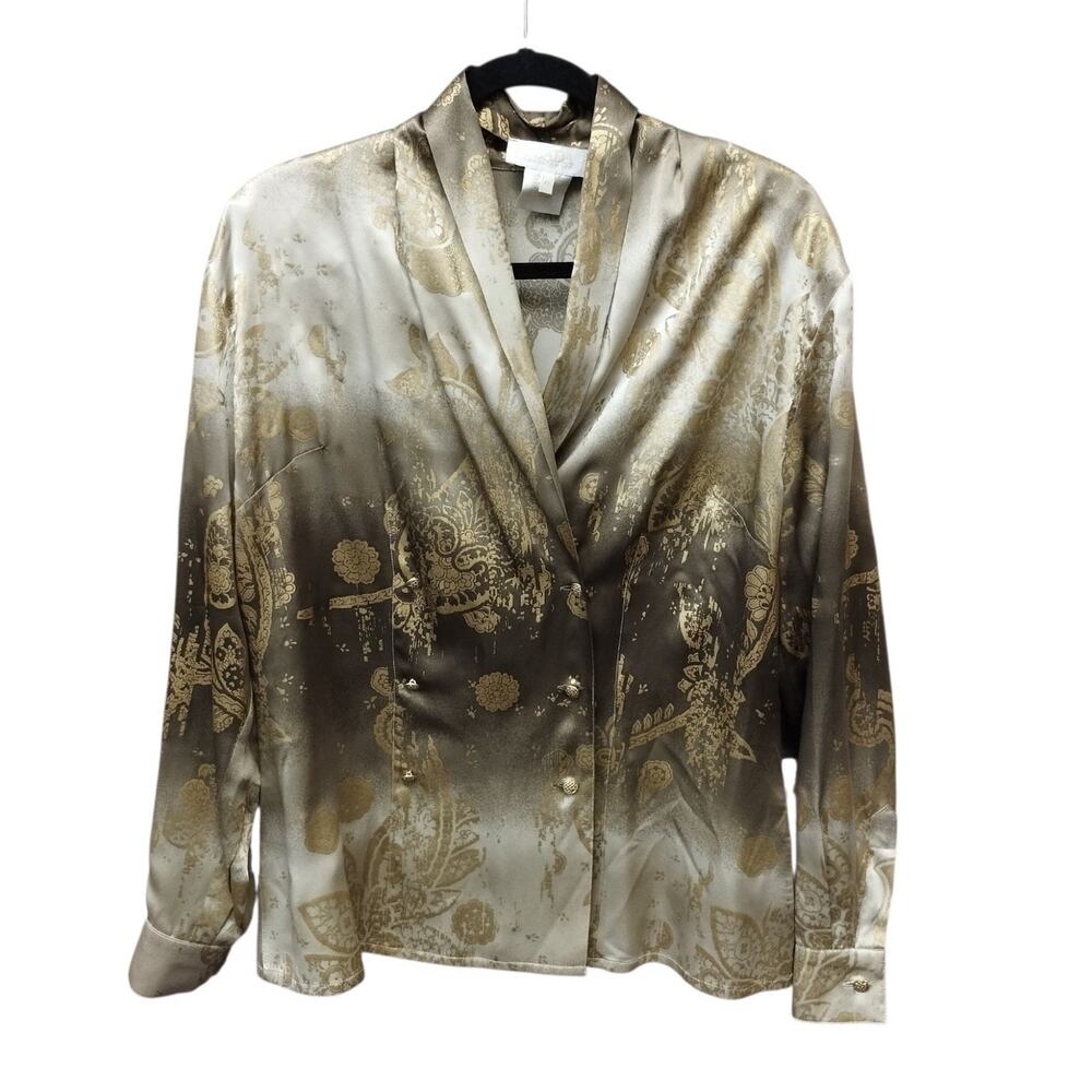 Vintage Escada Womens Artsy Paisley Silk Jacket 42 US 12 Designer Luxury Career
